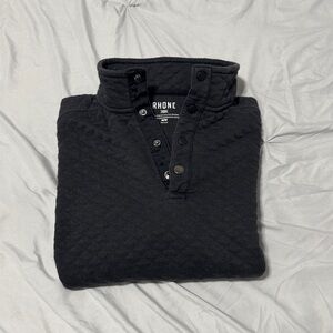 Rhone Men’s M Black Gramercy Quilted Pullover Long Sleeve Performance Top